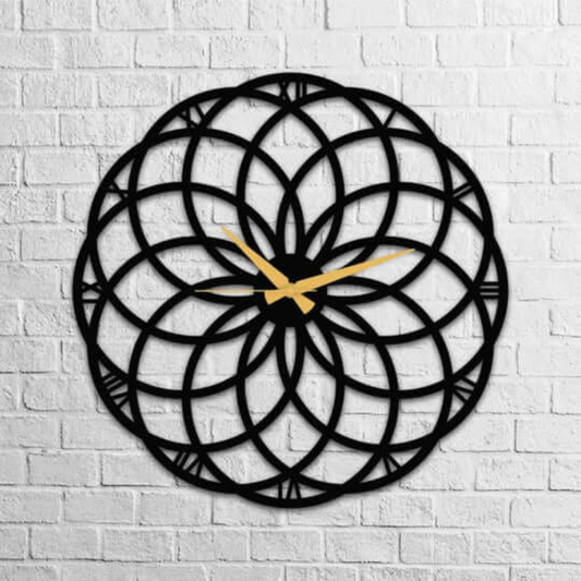 Geometryczny Metalowy Zegar Ścienny